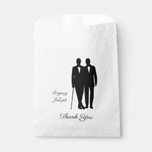 Gay Wedding Grooms with Names Thank You Favour Bag