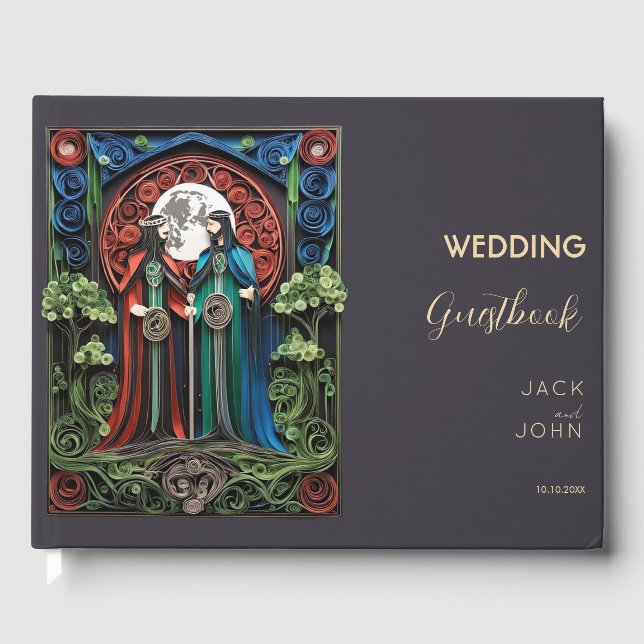 Gay Wedding  Guest Book (Front)
