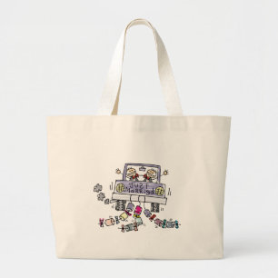 Gay Wedding Just Married totebag Large Tote Bag