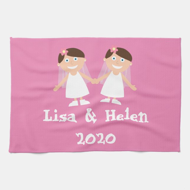 Gay Wedding Kitchen Towel (Horizontal)