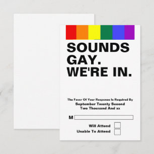 Gay Wedding Sounds Gay We Are In RSVP Card