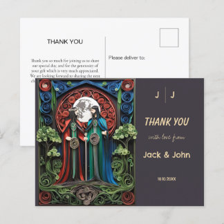 Gay Wedding Thank You Postcard