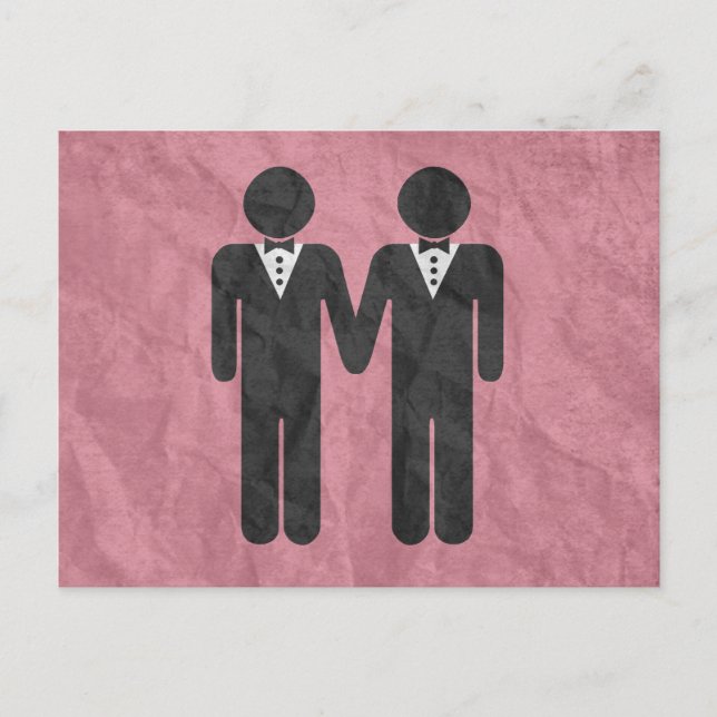 GAY WEDDING TOPPER MEN -.png Postcard (Front)