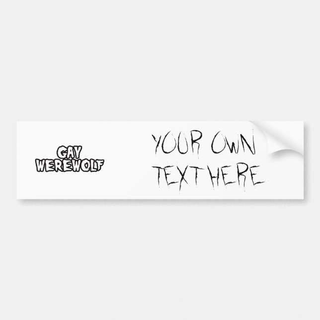 GAY WEREWOLF BUMPER STICKER (Front)
