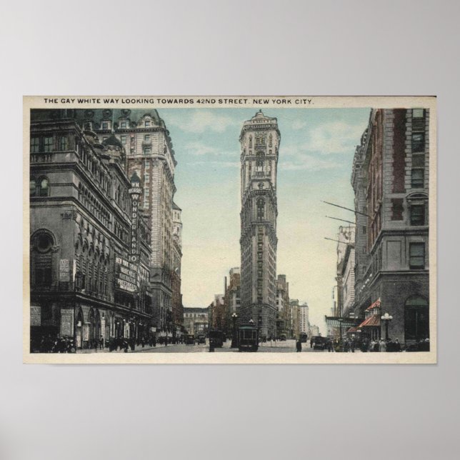 Gay White Way, Times Square NYC 1920s Poster (Front)
