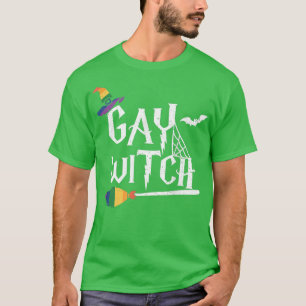 Gay Witch LGBTQ Gay Pride Lesbian Funny Halloween T-Shirt