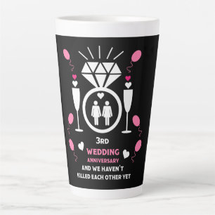 Gay Women 3rd Wedding Anniversary  Latte Mug