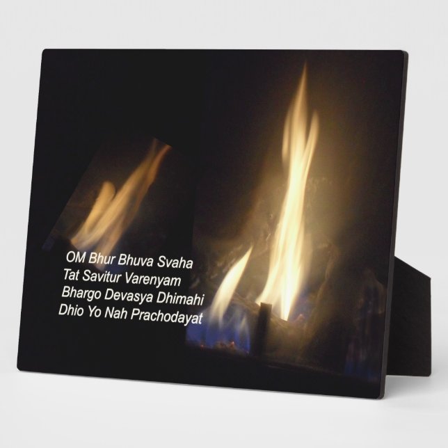Gayatri Mantra Prayer Om / Aum Bhur Bhuvah, Plaque (Side)