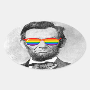 Gaybraham Lincoln Oval Sticker