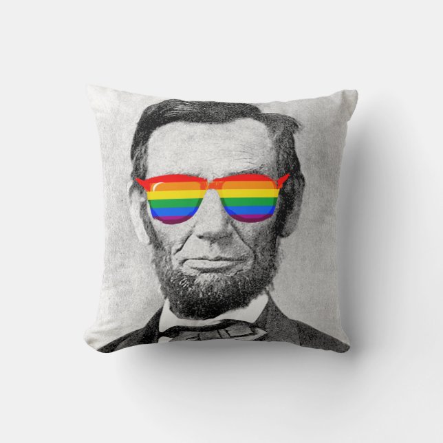 Gaybraham Lincoln Throw Pillow (Front)