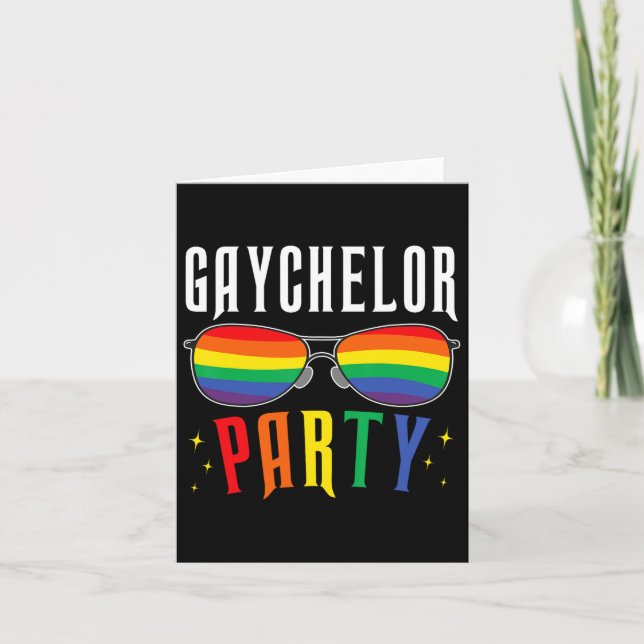 Gaychelor Gay Lesbian Lgbtq Pride Bachelor Party W Card (Front)