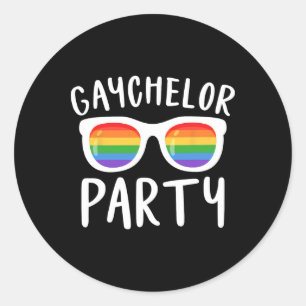 Gaychelor Party Lgbtq Gay Lesbian Pride Bachelor E Classic Round Sticker