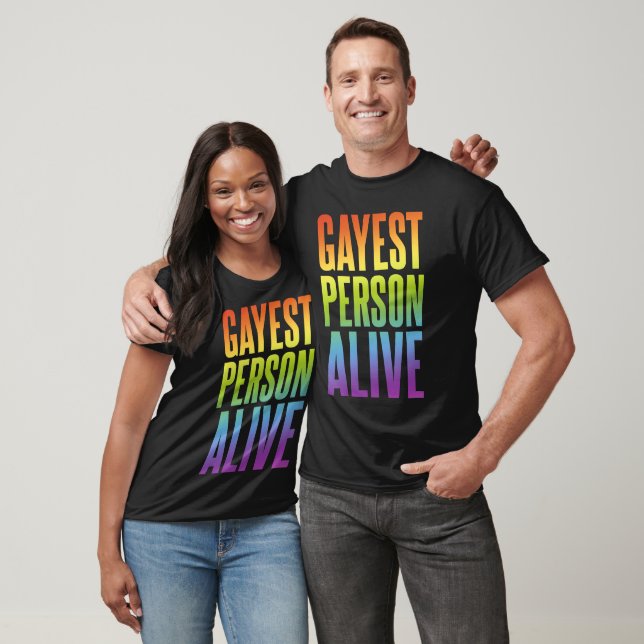 Gayest Person Alive | Queer | Rainbow Colours T-Shirt (Unisex)