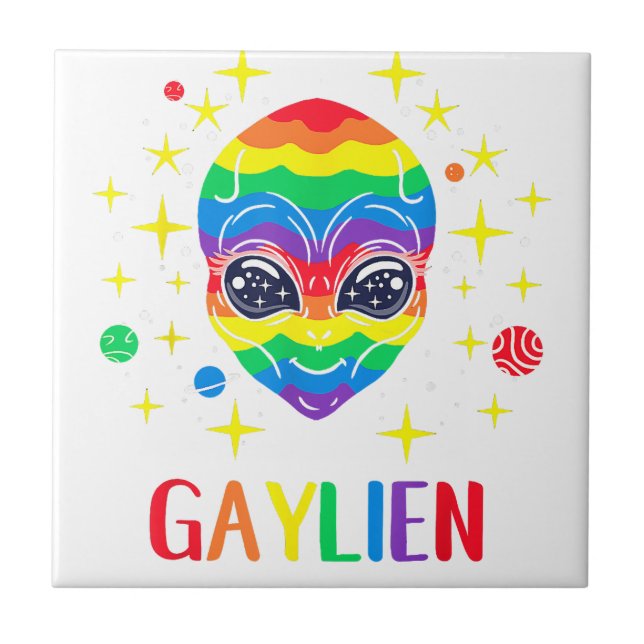 Gaylien Gay Pride  Tile (Front)