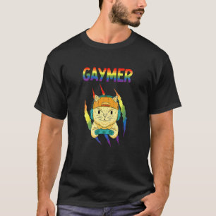 Gaymer Cat LGBQ Pride T-Shirt