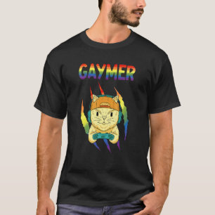 Gaymer Cat Lgbtq+ Pride T-Shirt