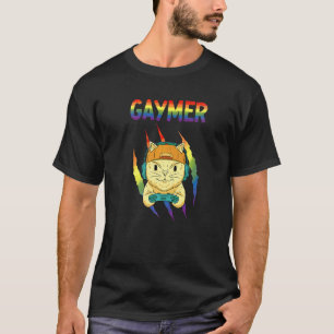 Gaymer Cat Lgbtq+ Pride T-Shirt