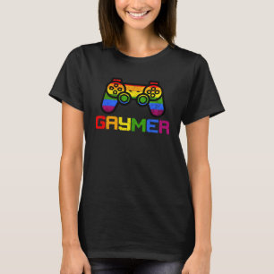 Gaymer Gamer Gay Pride LGBT  Lesbian Rainbow Flag T-Shirt
