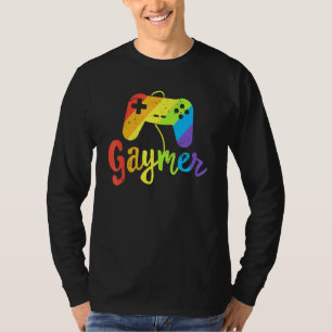 Gaymer Gay Gamer Lgbt Pride Rainbow Parade March L T-Shirt