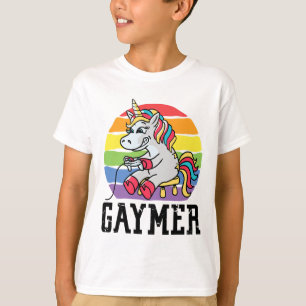 Gaymer Gay Gamer Unicorn Lgbtq Gay Pride Lqbt Lesb T-Shirt