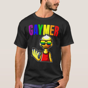Gaymer Gay Pride Flag Gamer Lgbtq Video Game Duck T-Shirt