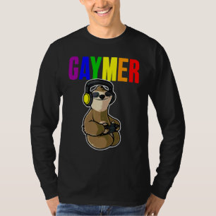Gaymer Gay Pride Flag Gamer Lgbtq Video Game Sloth T-Shirt