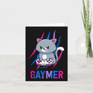 Gaymer Geek Pride Lgbt Video Game Lovers Gift Cat  Card