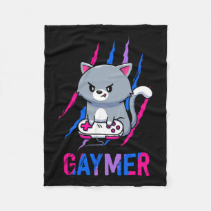 Gaymer Geek Pride Lgbt Video Game Lovers Gift Cat  Fleece Blanket
