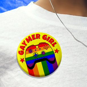 Gaymer Girl For Life Gay Gamer Rainbow Flag  2 Inch Round Button