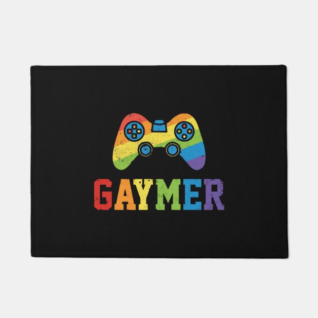 Gaymer LGBT Pride Geek Nerd Game Lover Doormat (Front)