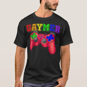 GAYMER LGBTQ Gay Gamer Rainbow Retro Vintage Pride T-Shirt