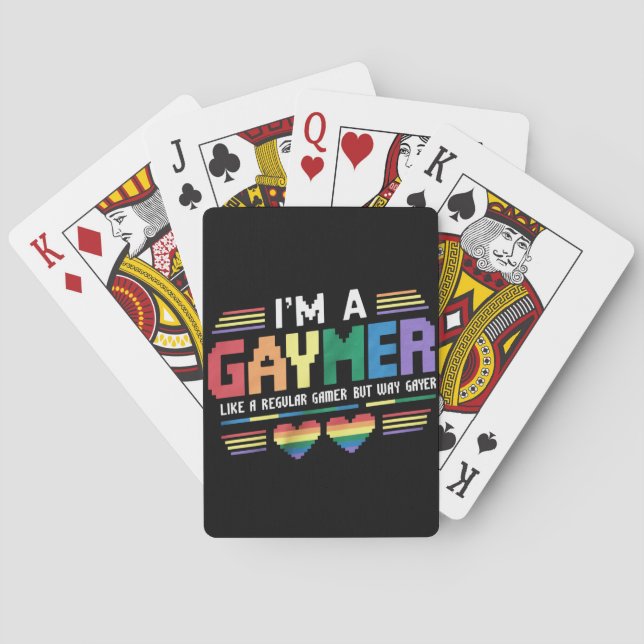 Gaymer Like A Regular Gamer But Way Gayer Gamer Playing Cards (Back)