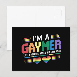 Gaymer Like A Regular Gamer But Way Gayer Gamer Postcard