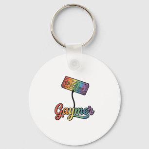 Gaymer Rainbow Gamer Vector Shirt Design_1 Keychain