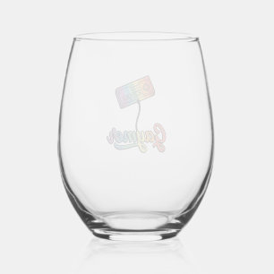 Gaymer Rainbow Gamer Vector Shirt Design_1 Stemless Wine Glass