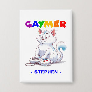 Gaymer - Rainbow Gaming Cat with Console LGBTQ