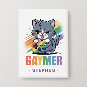 Gaymer - Rainbow Gaming Cat with Console LGBTQ 2