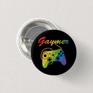 Gaymer Rainbow Video Game Controller Gaming 1 Inch Round Button