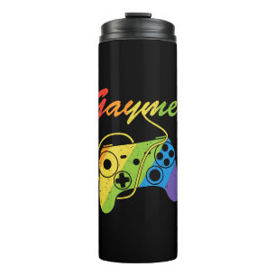 Gaymer   Rainbow Video Game Controller   Gaming Thermal Tumbler