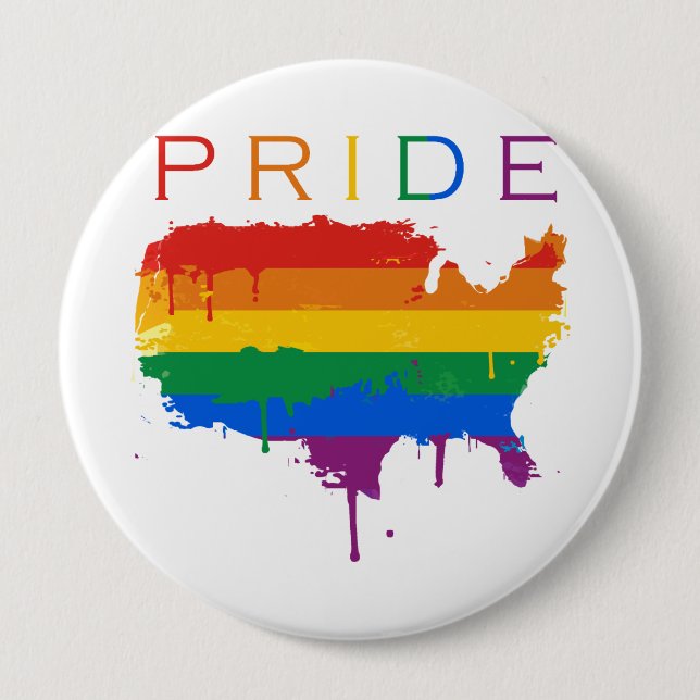 Gaymerican Pride 4 Inch Round Button (Front)