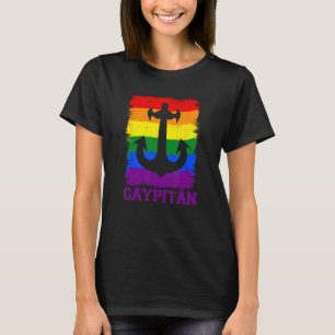Gaypiter  Gay and Captain Funny Retro Anchor LGBT T-Shirt