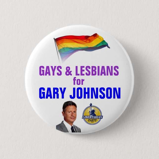Gays and Lesbians for Johnson 2 Inch Round Button (Front)