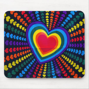 Gays Colors Heart Rainbow Pattern Different LGBTQ Mouse Pad