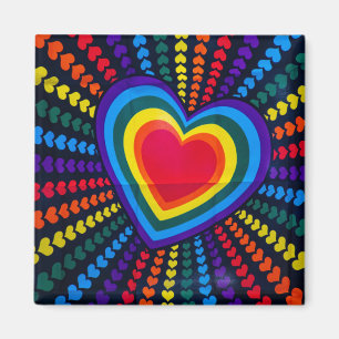 Gays Colours Heart Rainbow Pattern Different LGBTQ Magnet