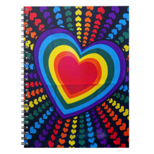 Gays Colours Heart Rainbow Pattern Different LGBTQ Notebook
