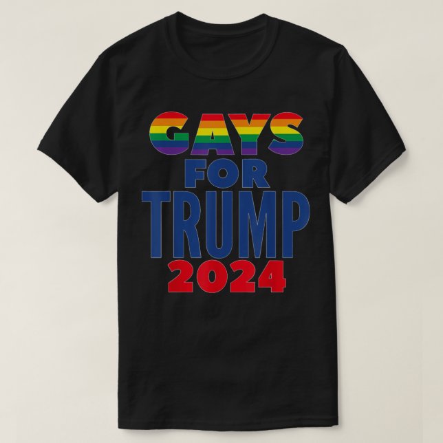 Gays For Trump 2024 Election T-Shirt (Design Front)