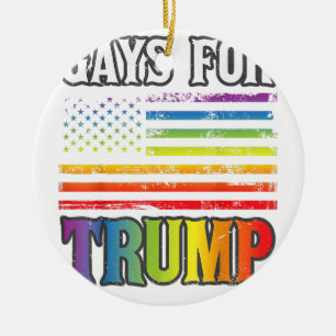 Gays For Trump LGBT Pride Gay Rainbow Flag Vote Re Ceramic Ornament