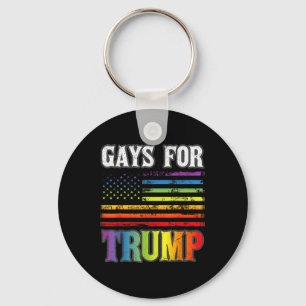 Gays For Trump Lgbt Pride Gay Rainbow Flag Vote Re Keychain