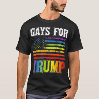 Gays For Trump LGBT Pride Gay Rainbow Flag Vote Re T-Shirt
