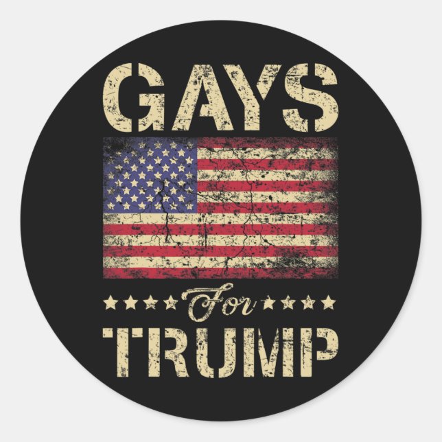 Gays For Trump Stars And Stripes American Flag  Classic Round Sticker (Front)